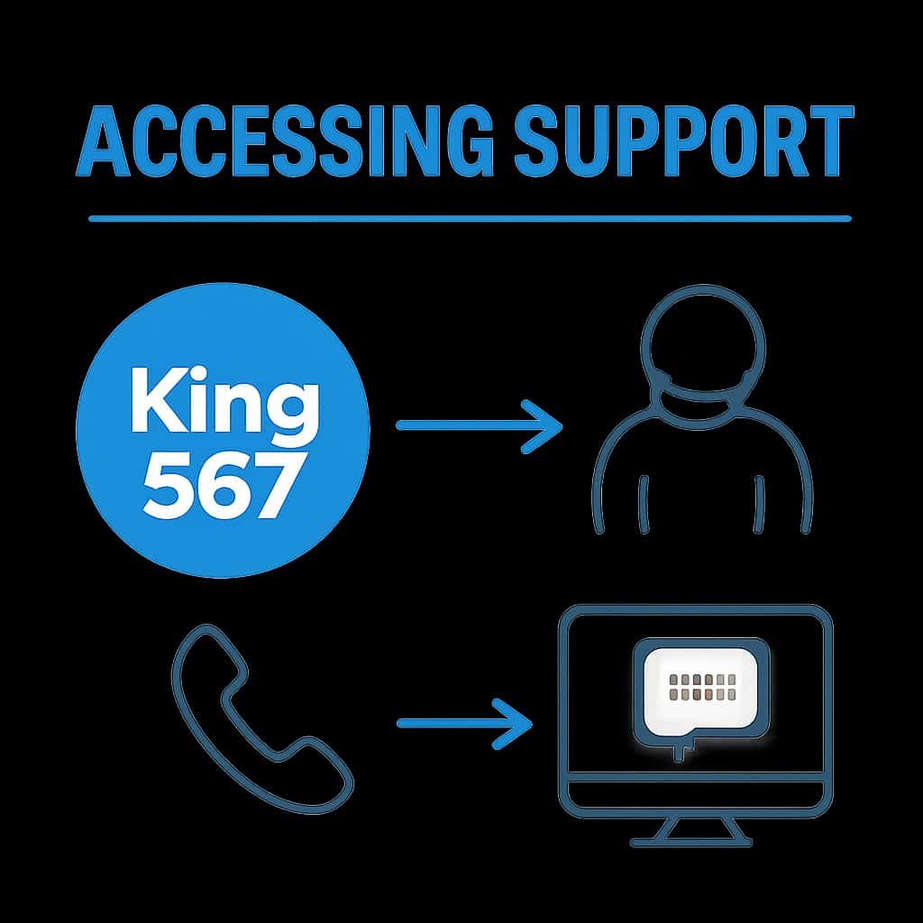 Illustration of the King 567 support process.