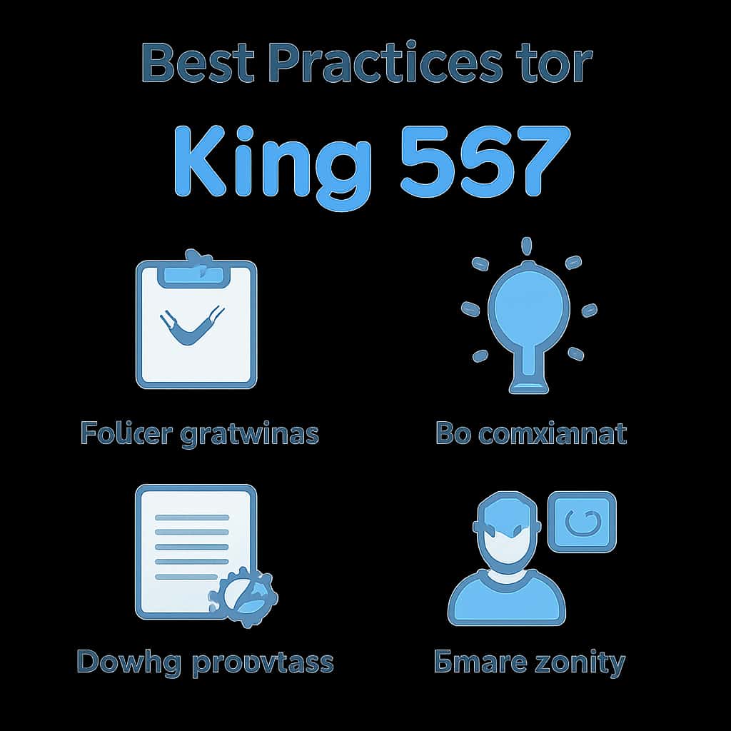 An educational diagram on Best Practices for King 567.