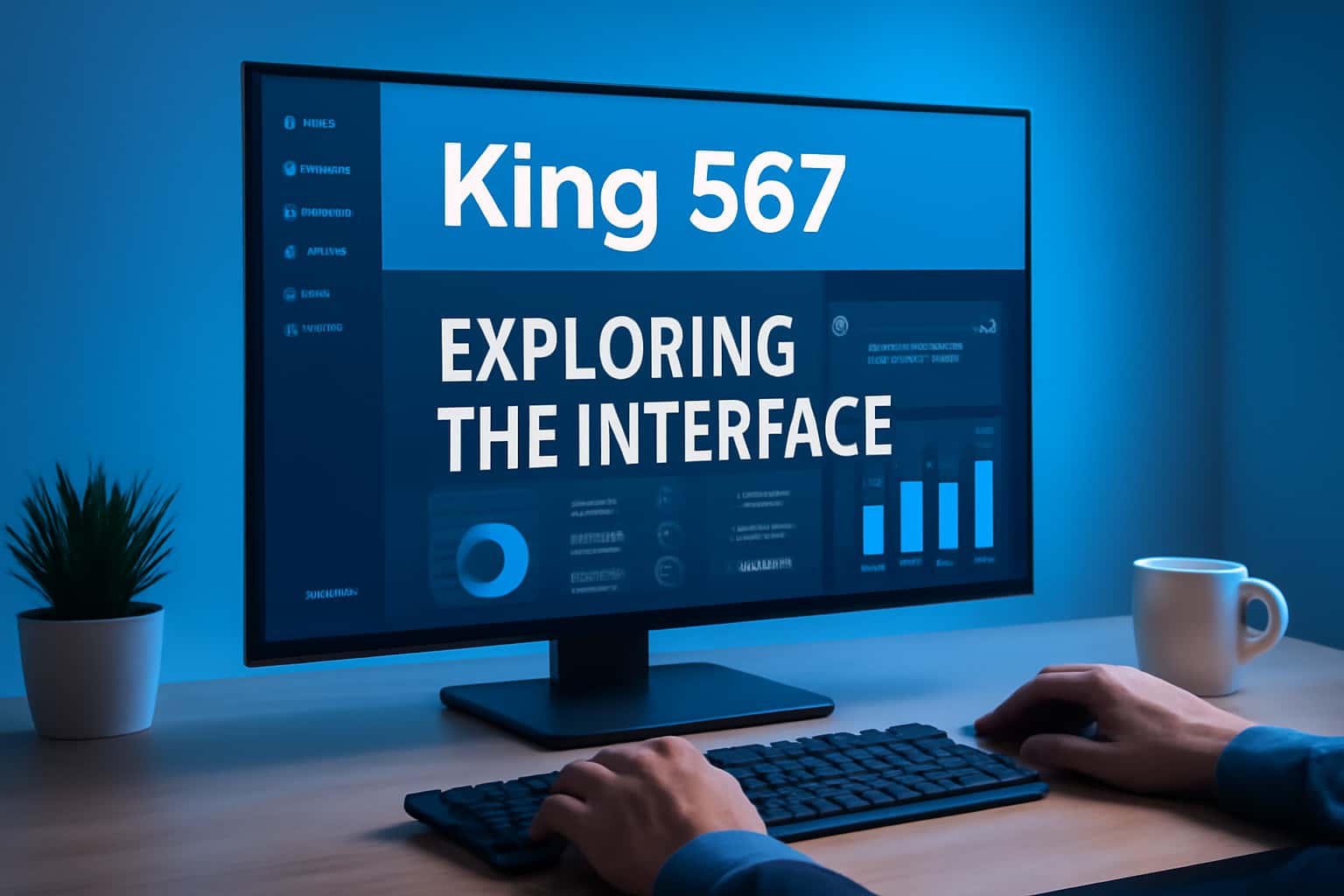 Informational scene featuring the King 567 Interface within a technological theme.