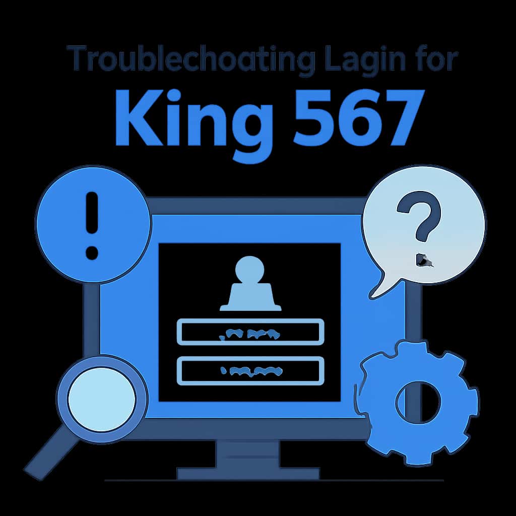 An educational diagram illustrating troubleshooting methods for King 567 login.