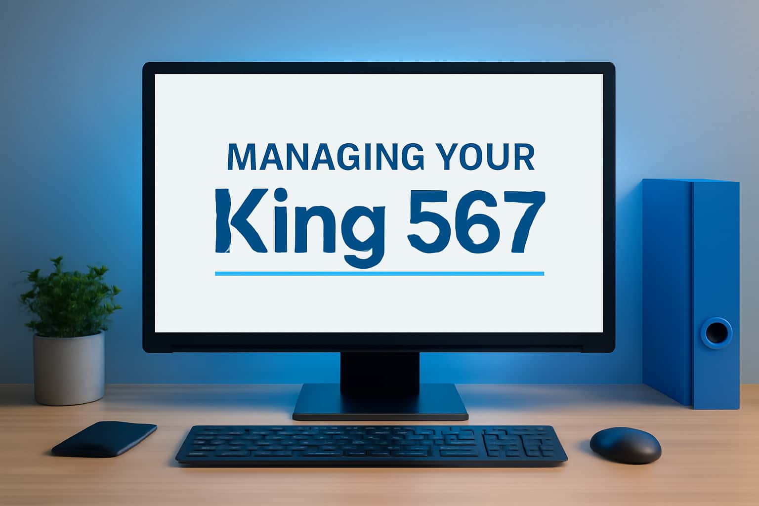 Informational scene about managing a King 567 account.
