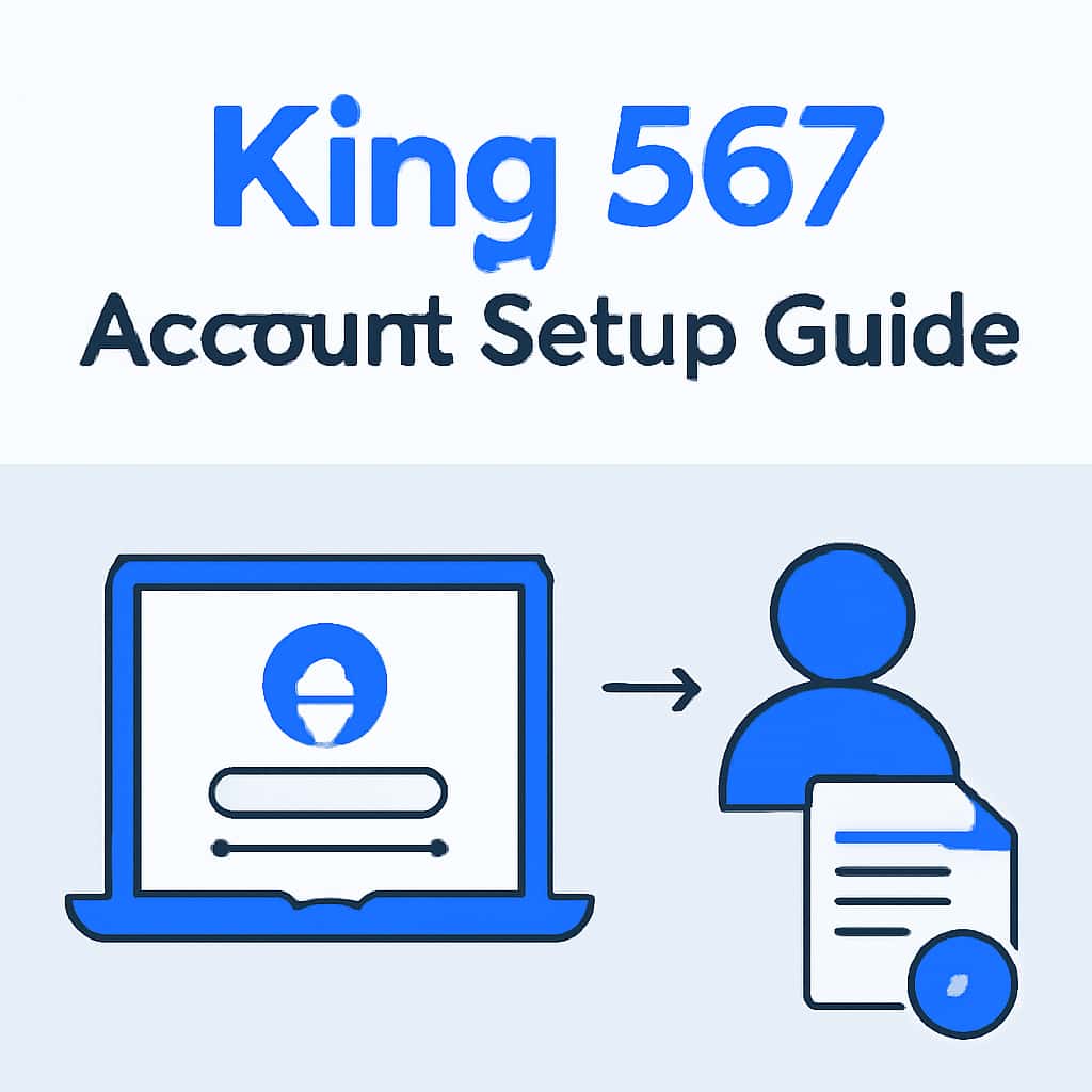 Illustration detailing the King 567 account setup steps.