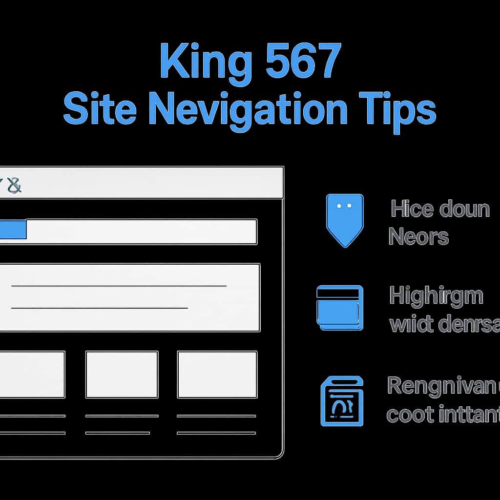 A diagram detailing the navigation structure of the King 567 platform.