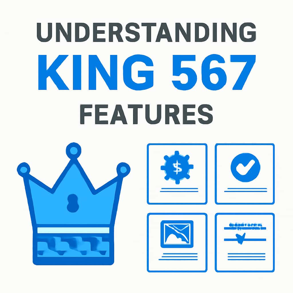 An educational diagram illustrating key features of King 567.